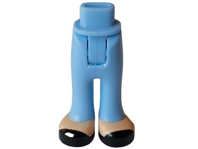 Mini Doll Hips and Trousers with Back Pockets with Light Nougat Feet and Black Shoes Pattern - Thick Hinge