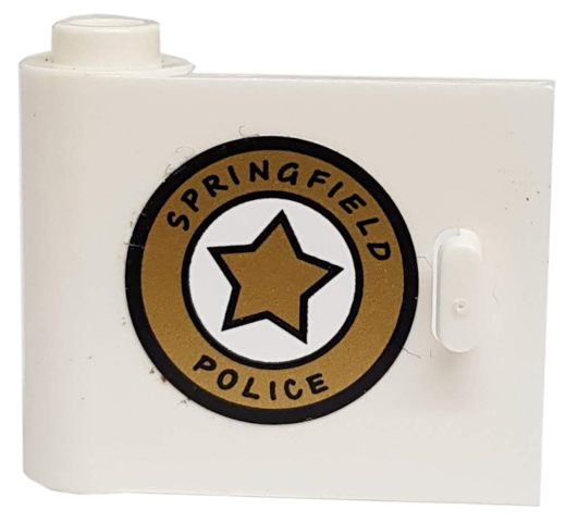 Door 1 x 3 x 2 Left - Open Between Top and Bottom Hinge with 'SPRINGFIELD POLICE' Pattern (Sticker) - Set 71016