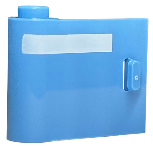 Door 1 x 3 x 2 Left - Open Between Top and Bottom Hinge with Horizontal White Stripe Pattern