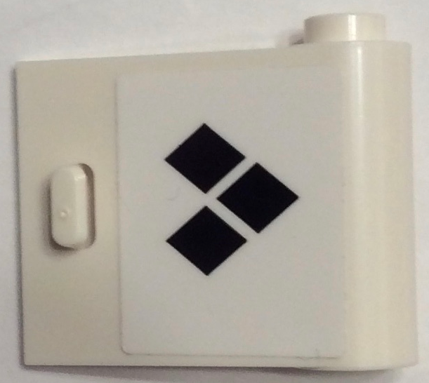 Door 1 x 3 x 2 Right - Open Between Top and Bottom Hinge with 3 Black Diamonds Pattern (Sticker) - Set 70921