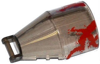 Windscreen 6 x 4 x 2 Round with Bar Handle with Dark Red Necrocraft Spatter Pattern 2 on Both Sides (Stickers) - Set 76021