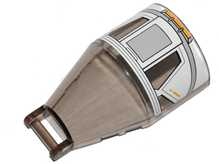 Windscreen 6 x 4 x 2 Round with Bar Handle with Light Bluish Gray and White SW The Ghost Cockpit Pattern (Sticker) - Set 75053