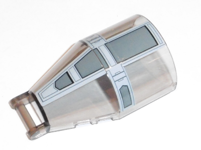 Windscreen 6 x 4 x 2 Round with Bar Handle with Light Bluish Gray and Dark Bluish Gray SW Resistance Troop Transport Pattern (Stickers) - Set 75140