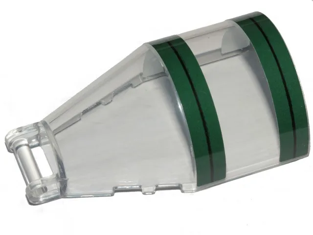 Windscreen 6 x 4 x 2 Round with Bar Handle with Dark Green Stripes Pattern (Stickers) - Set 75248