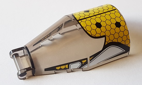 Windscreen 6 x 4 x 2 Round with Bar Handle with Yellow Honeycomb with Black Hexagons Pattern