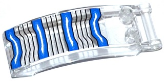 Windscreen 6 x 2 x 2 with Bar Handle with Blue and White Stripes and Black Lines Pattern (Sticker) - Set 76020