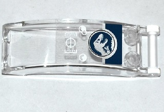 Windscreen 6 x 2 x 2 with Bar Handle with Head-Up Display (HUD), Gauges and Jurassic World Logo Pattern (Sticker) - Set 75919