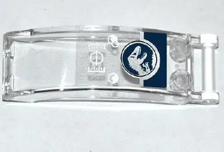 Windscreen 6 x 2 x 2 with Bar Handle with Head-Up Display (HUD), Gauges and Jurassic World Logo Pattern (Sticker) - Set 75919