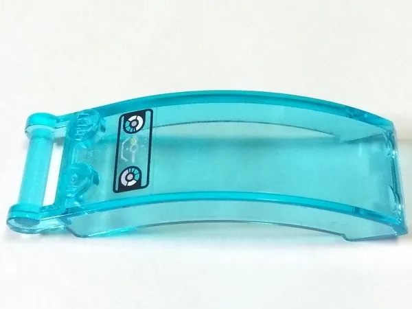 Windscreen 6 x 2 x 2 with Bar Handle with Silver and Medium Azure Head-Up Display (HUD) and 2 Gauges Pattern (Sticker) - Set 70165