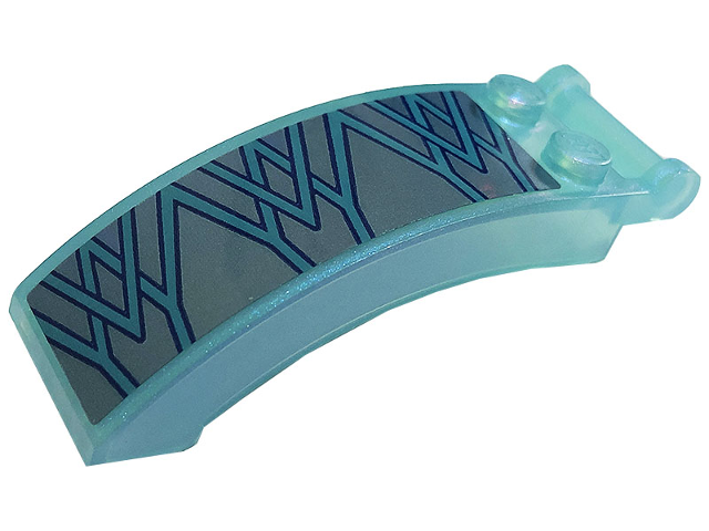 Windscreen 6 x 2 x 2 with Bar Handle with Metallic Light Blue Ice Crystals and Lines Pattern Model Left Side (Sticker) - Set 43197