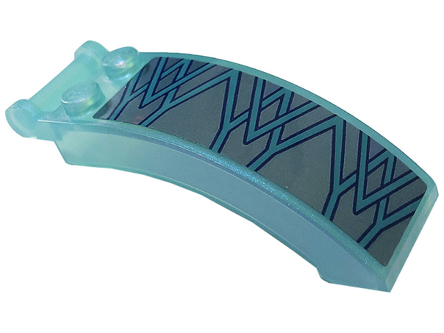 Windscreen 6 x 2 x 2 with Bar Handle with Metallic Light Blue Ice Crystals and Lines Pattern Model Right Side (Sticker) - Set 43197