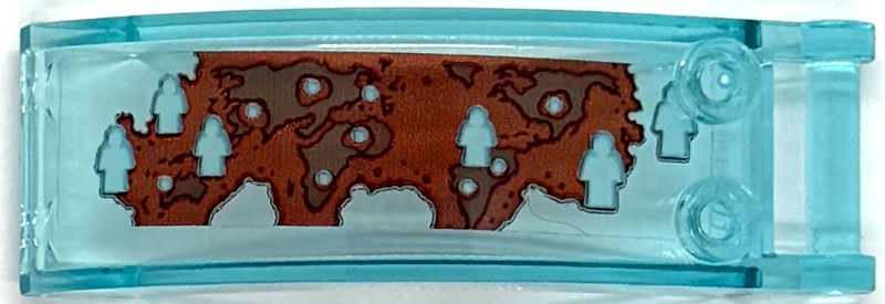 Windscreen 6 x 2 x 2 with Bar Handle with Mutants Minifigures on World Map Pattern (Sticker) - Set 76294