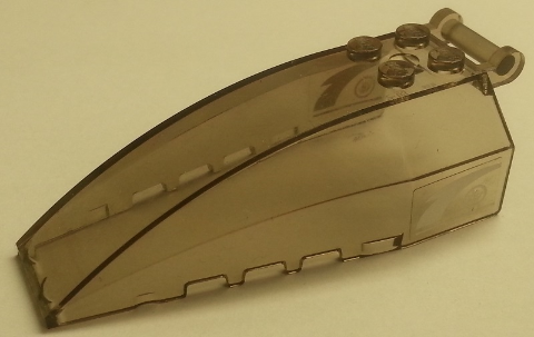 Windscreen 8 x 4 x 2 with 4 Studs and Bar Handle with White Wave and Chima Logo on Transparent Background Pattern on Both Sides (Stickers) - Set 70013