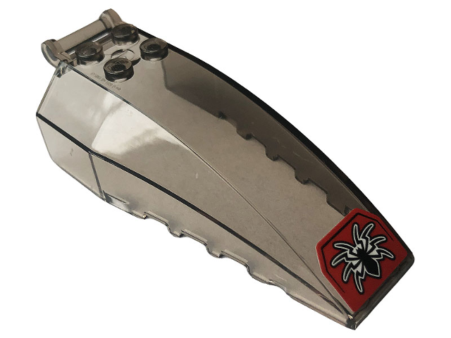 Windscreen 8 x 4 x 2 with 4 Studs and Bar Handle with Black Spider on Red Background Pattern (Sticker) - Set 76150