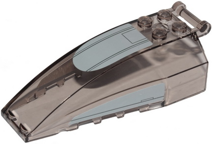 Windscreen 8 x 4 x 2 with 4 Studs and Bar Handle with Mandalorian Starfighter Pattern (Stickers) - Set 75316