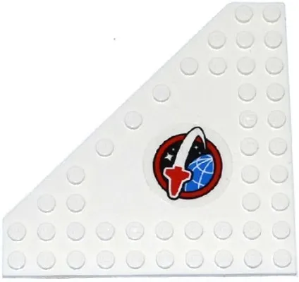 Wedge, Plate 10 x 10 Cut Corner with no Studs in Center with Space Shuttle Logo Pattern Model Left Side (Sticker) - Set 60080