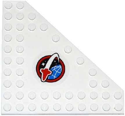 Wedge, Plate 10 x 10 Cut Corner with no Studs in Center with Space Shuttle Logo Pattern Model Right Side (Sticker) - Set 60080