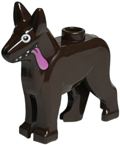 Dog, Alsatian / German Shepherd with White Eyes, Black Nose and Dark Pink Tongue Pattern (Dante)