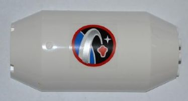 Cylinder Half 3 x 6 x 10 with 1 x 2 Cutout with Space Center Logo Pattern (Sticker) - Set 3368
