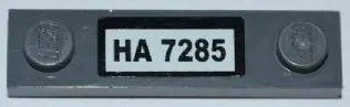Plate, Modified 1 x 4 with 2 Studs without Groove with 'HA 7285' Pattern (Sticker) - Set 7285