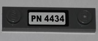Plate, Modified 1 x 4 with 2 Studs without Groove with 'PN 4434' Pattern (Sticker) - Set 4434