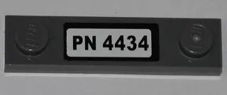 Plate, Modified 1 x 4 with 2 Studs without Groove with 'PN 4434' Pattern (Sticker) - Set 4434