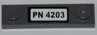 Plate, Modified 1 x 4 with 2 Studs without Groove with 'PN 4203' Pattern (Sticker) - Set 4203