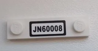 Plate, Modified 1 x 4 with 2 Studs without Groove with 'JN60008' Pattern (Sticker) - Set 60008