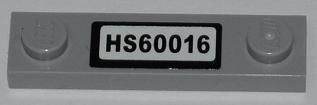 Plate, Modified 1 x 4 with 2 Studs without Groove with 'HS60016' Pattern (Sticker) - Set 60016