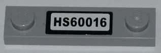 Plate, Modified 1 x 4 with 2 Studs without Groove with 'HS60016' Pattern (Sticker) - Set 60016
