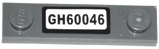 Plate, Modified 1 x 4 with 2 Studs without Groove with 'GH60046' Pattern (Sticker) - Set 60046
