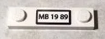 Plate, Modified 1 x 4 with 2 Studs without Groove with 'MB 19 89' Pattern (Sticker) - Set 76004