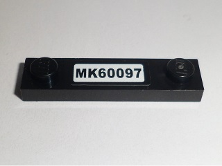 Plate, Modified 1 x 4 with 2 Studs without Groove with 'MK60097' Pattern (Sticker) - Set 60097