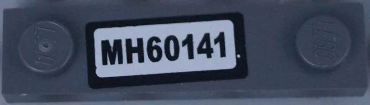 Plate, Modified 1 x 4 with 2 Studs without Groove with 'MH60141' Pattern (Sticker) - Set 60141