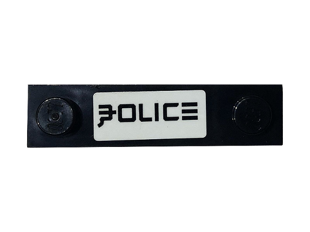 Plate, Modified 1 x 4 with 2 Studs without Groove with Ninjago 'POLICE' Pattern (Sticker) - Set 70607