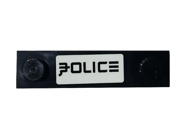 Plate, Modified 1 x 4 with 2 Studs without Groove with Ninjago 'POLICE' Pattern (Sticker) - Set 70607