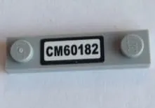 Plate, Modified 1 x 4 with 2 Studs without Groove with 'CM60182' Pattern (Sticker) - Set 60182