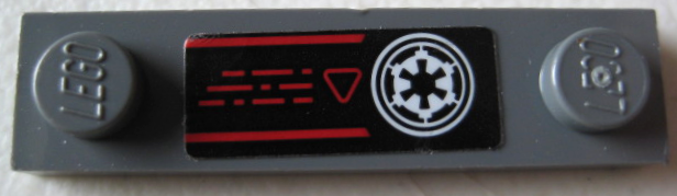 Plate, Modified 1 x 4 with 2 Studs without Groove with SW Imperial Logo, Red Lines and Triangle Pattern (Sticker) - Set 75219