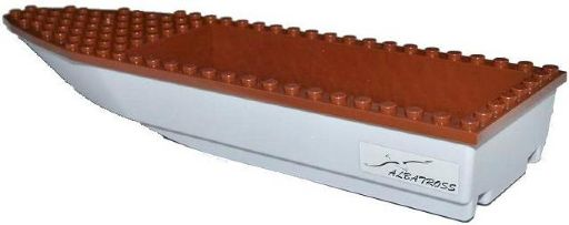 Boat, Hull Unitary 28 x 8 with Reddish Brown Top with Bird and 'ALBATROSS' Pattern on Both Sides (Stickers) - Set 60015