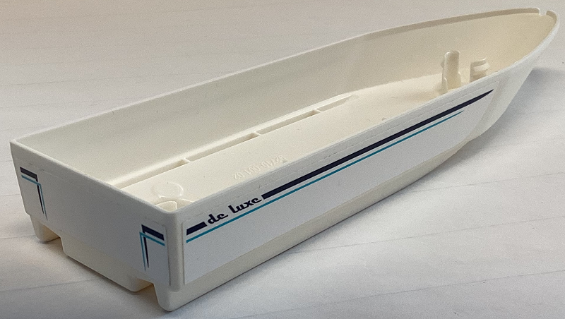 Boat, Hull Unitary 28 x 8, Base with Dark Blue 'de luxe' and Stripes Pattern on Both Sides (Stickers) - Set 60221