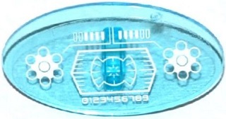 Minifigure, Shield Elliptical with Head-Up Display (HUD), Weapon Cylinders and '0123456789' Pattern (Sticker) - Set 70173