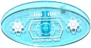 Minifigure, Shield Elliptical with Head-Up Display (HUD), Weapon Cylinders and '0123456789' Pattern (Sticker) - Set 70173