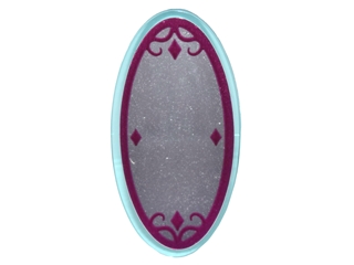 Minifigure, Shield Elliptical with Silver Mirror in Magenta Frame and 4 Diamonds Pattern (Sticker) - Set 41180