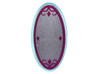 Minifigure, Shield Elliptical with Silver Mirror in Magenta Frame and 4 Diamonds Pattern (Sticker) - Set 41180