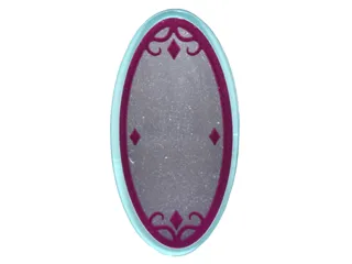 Minifigure, Shield Elliptical with Silver Mirror in Magenta Frame and 4 Diamonds Pattern (Sticker) - Set 41180