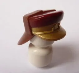 Minifigure, Headgear Hat, Neck Protector with Dark Red Top and Gold Bill Pattern (SW Captain Panaka)