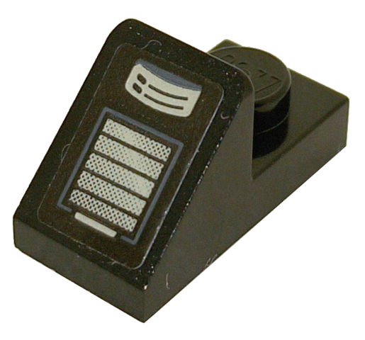 Slope 45 2 x 1 with 2/3 Cutout with Control Console with Silver Speaker Grille Pattern (Sticker) - Set 76911