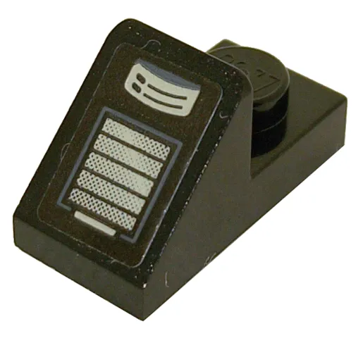 Slope 45 2 x 1 with 2/3 Cutout with Control Console with Silver Speaker Grille Pattern (Sticker) - Set 76911