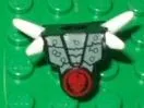 Minifigure Armor Breastplate with Shoulder Spikes White and Red Cracked Skull in Circle Pattern