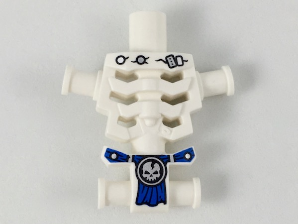 Torso Skeleton, Angular Rib Cage with Repaired Holes and Cracks and Blue Loincloth Pattern